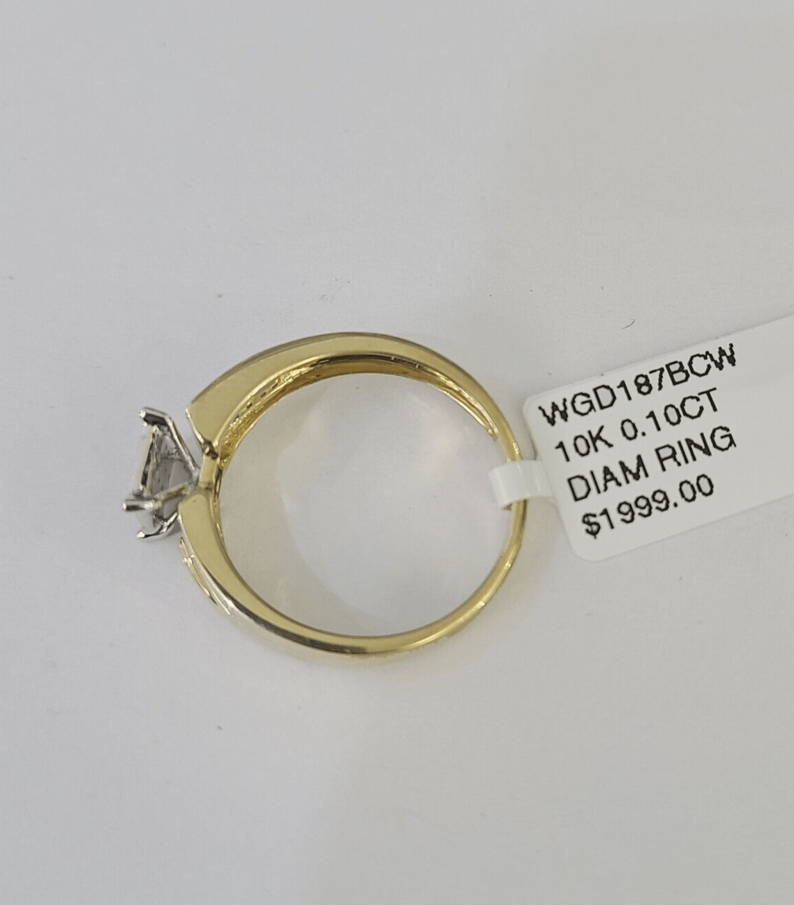 Real 10k Diamond Ladies Ring Yellow Gold Women Casual Genuine Wedding - GoldenlinQ